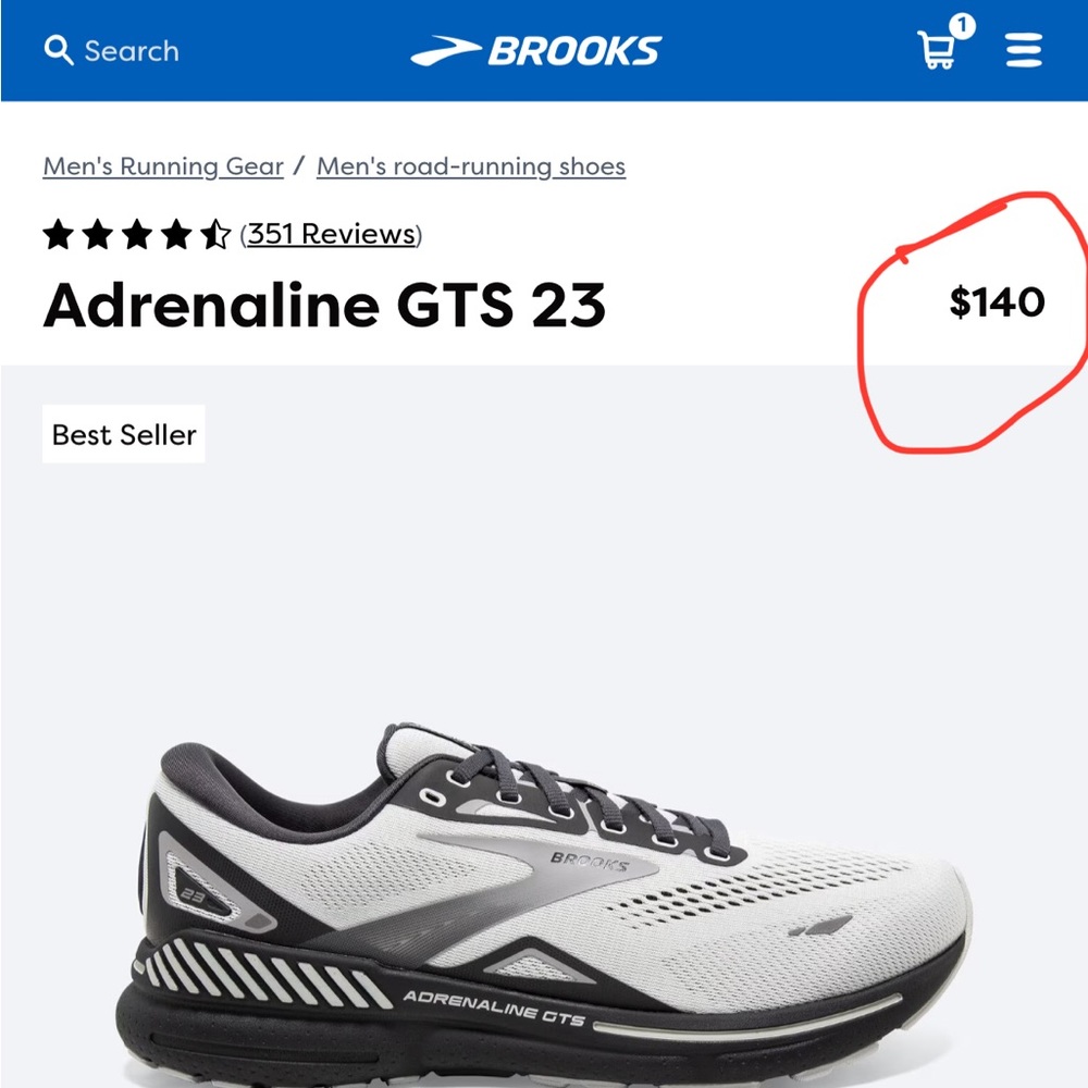 Brooks Adrenaline GTS 23 size 10.5